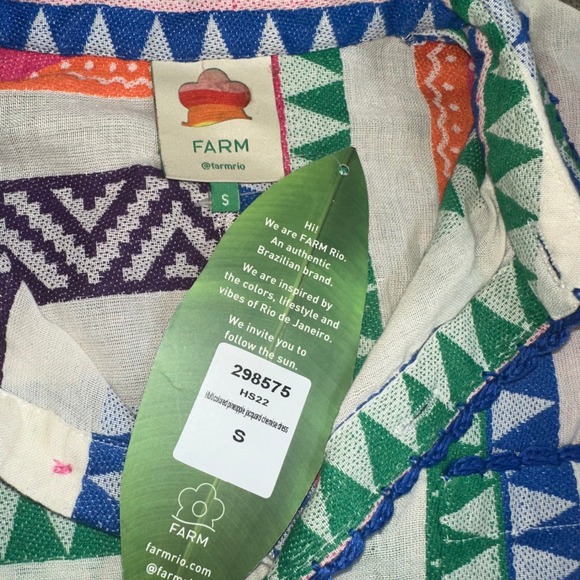FARM Rio Multicolored Pineapple Jacquard Chemise Dress‎ Cover Up Size S NEW - Picture 3 of 10